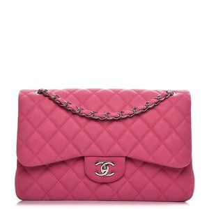 Chanel Pink Jumbo Caviar Double Flap
